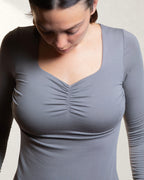 Gathered TENCEL™ Top - Steeple Grey