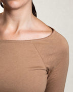 Embroidered Cotton-Wool Top - Tiger's Eye