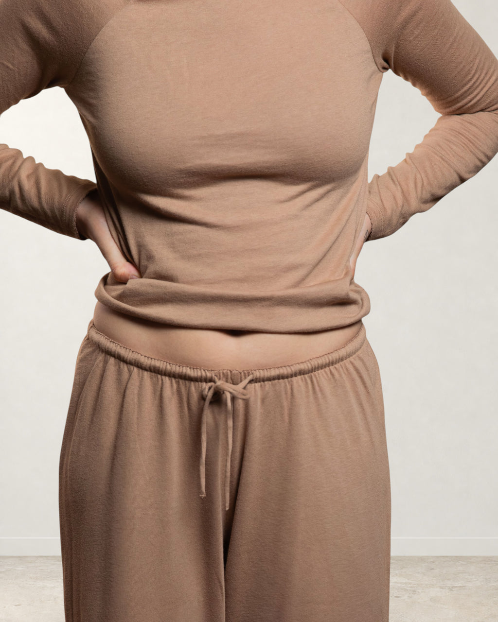 Embroidered Cotton-Wool Top - Tiger's Eye