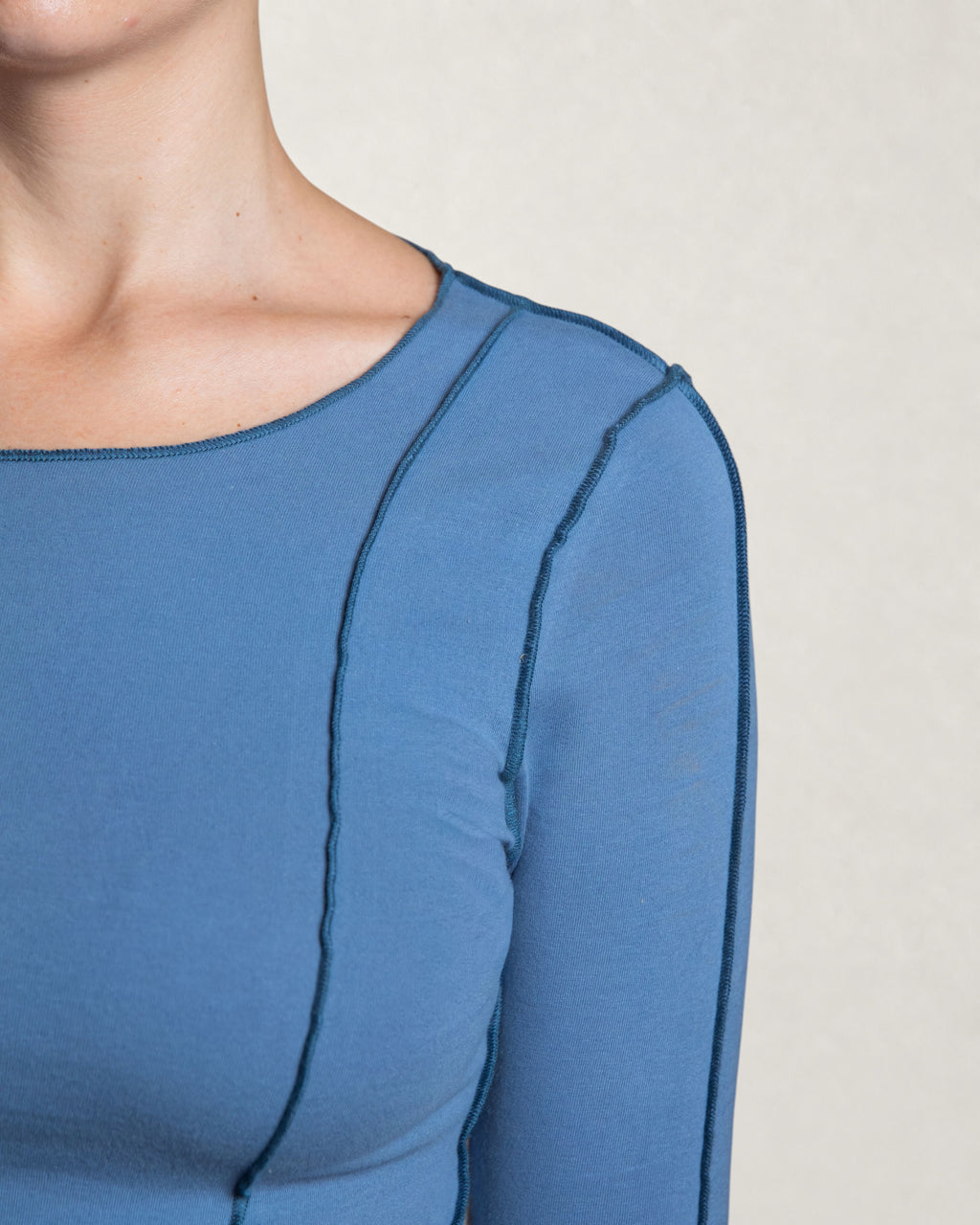 Seam Cotton Top - Blue Horizon