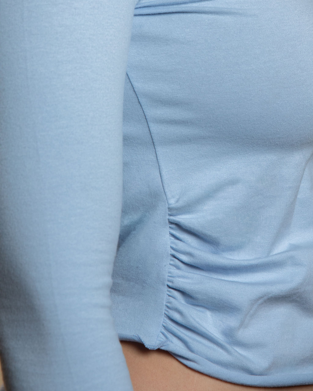 Draped Cotton Top - Cashmere Blue