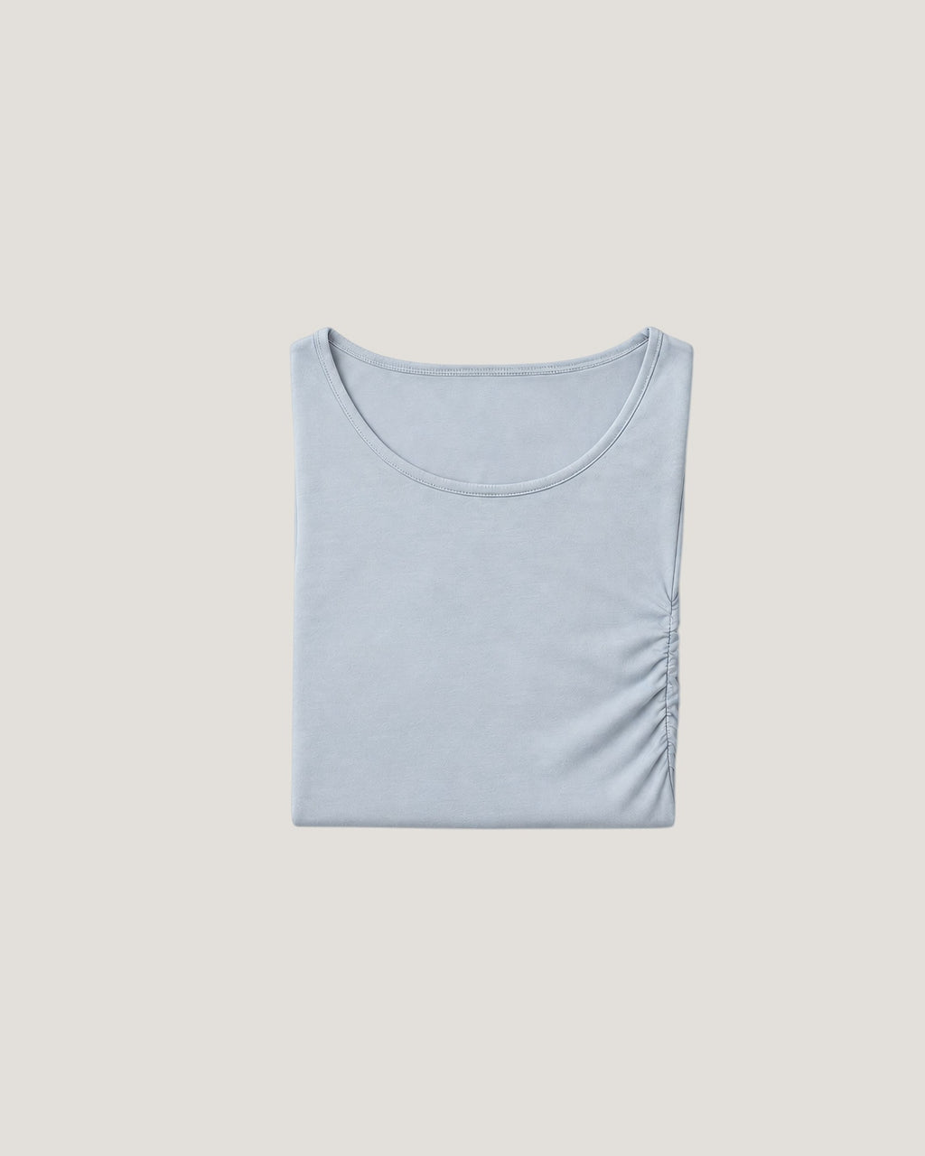 Draped Cotton Top - Cashmere Blue