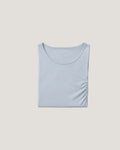 Draped Cotton Top - Cashmere Blue