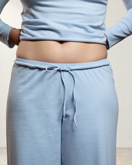 Draped Cotton Bottom - Cashmere Blue